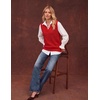 Zeagoo Sweater Vest Women Sleeveless V Neck Oversized Pullover Knitted Tops 2026 Fall Outfits(Red)
