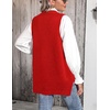 Zeagoo Sweater Vest Women Sleeveless V Neck Oversized Pullover Knitted Tops 2026 Fall Outfits(Red)