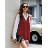 Zeagoo Sweater Vest Women Sleeveless V Neck Oversized Pullover Knitted Tops 2026 Fall Outfits(Wine Red)