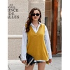 Zeagoo Sweater Vest Women Sleeveless V Neck Oversized Pullover Knitted Tops 2026 Fall Outfits(Yellow)