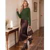 Zeagoo Sweaters for Women Fall Outfits Trendy 2026 Long Sleeve Shirts Bussiness Casual Knit Pullover Sweater Tops(Army Green)