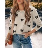 Zeagoo Sweaters for Women Fall Outfits Trendy 2026 Long Sleeve Shirts Bussiness Casual Knit Pullover Sweater Tops(Bow-khaki)