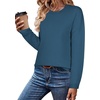 Zeagoo Sweaters for Women Fall Outfits Trendy 2026 Long Sleeve Shirts Bussiness Casual Knit Pullover Sweater Tops(B-solid Blue Long Sleeve)