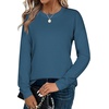 Zeagoo Sweaters for Women Fall Outfits Trendy 2026 Long Sleeve Shirts Bussiness Casual Knit Pullover Sweater Tops(B-solid Blue Long Sleeve)