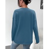 Zeagoo Sweaters for Women Fall Outfits Trendy 2026 Long Sleeve Shirts Bussiness Casual Knit Pullover Sweater Tops(B-solid Blue Long Sleeve)