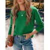 Zeagoo Sweaters for Women Fall Outfits Trendy 2026 Long Sleeve Shirts Bussiness Casual Knit Pullover Sweater Tops(B-solid Green Long Sleeve)