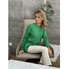 Zeagoo Sweaters for Women Fall Outfits Trendy 2026 Long Sleeve Shirts Bussiness Casual Knit Pullover Sweater Tops(B-solid Green Long Sleeve)