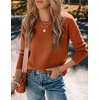 Zeagoo Sweaters for Women Fall Outfits Trendy 2026 Long Sleeve Shirts Bussiness Casual Knit Pullover Sweater Tops(B-solid Orange Long Sleeve)