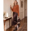 Zeagoo Sweaters for Women Fall Outfits Trendy 2026 Long Sleeve Shirts Bussiness Casual Knit Pullover Sweater Tops(B-solid Orange Long Sleeve)