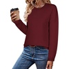 Zeagoo Sweaters for Women Fall Outfits Trendy 2026 Long Sleeve Shirts Bussiness Casual Knit Pullover Sweater Tops(B-solid Red Long Sleeve)