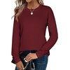 Zeagoo Sweaters for Women Fall Outfits Trendy 2026 Long Sleeve Shirts Bussiness Casual Knit Pullover Sweater Tops(B-solid Red Long Sleeve)