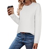 Zeagoo Sweaters for Women Fall Outfits Trendy 2026 Long Sleeve Shirts Bussiness Casual Knit Pullover Sweater Tops(B-solid White Long Sleeve)