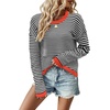Zeagoo Sweaters for Women Fall Outfits Trendy 2026 Long Sleeve Shirts Bussiness Casual Knit Pullover Sweater Tops(B-striped Black)