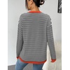 Zeagoo Sweaters for Women Fall Outfits Trendy 2026 Long Sleeve Shirts Bussiness Casual Knit Pullover Sweater Tops(B-striped Black)