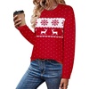 Zeagoo Sweaters for Women Fall Outfits Trendy 2026 Long Sleeve Shirts Bussiness Casual Knit Pullover Sweater Tops(Christmas Red)