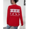 Zeagoo Sweaters for Women Fall Outfits Trendy 2026 Long Sleeve Shirts Bussiness Casual Knit Pullover Sweater Tops(Christmas Red)