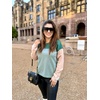 Zeagoo Sweaters for Women Fall Outfits Trendy 2026 Long Sleeve Shirts Bussiness Casual Knit Pullover Sweater Tops(Color Block 3 Green)
