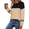 Zeagoo Sweaters for Women Fall Outfits Trendy 2026 Long Sleeve Shirts Bussiness Casual Knit Pullover Sweater Tops(Color Block 4 Black)