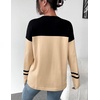 Zeagoo Sweaters for Women Fall Outfits Trendy 2026 Long Sleeve Shirts Bussiness Casual Knit Pullover Sweater Tops(Color Block 4 Black)