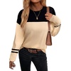 Zeagoo Sweaters for Women Fall Outfits Trendy 2026 Long Sleeve Shirts Bussiness Casual Knit Pullover Sweater Tops(Color Block 4 Black)