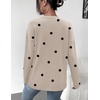Zeagoo Sweaters for Women Fall Outfits Trendy 2026 Long Sleeve Shirts Bussiness Casual Knit Pullover Sweater Tops(Dot Black)
