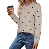 Zeagoo Sweaters for Women Fall Outfits Trendy 2026 Long Sleeve Shirts Bussiness Casual Knit Pullover Sweater Tops(Dot Black)