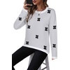 Zeagoo Sweaters for Women Fall Outfits Trendy 2026 Long Sleeve Shirts Bussiness Casual Knit Pullover Sweater Tops(Floral Black)