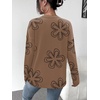 Zeagoo Sweaters for Women Fall Outfits Trendy 2026 Long Sleeve Shirts Bussiness Casual Knit Pullover Sweater Tops(Printed Khaki)