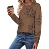 Zeagoo Sweaters for Women Fall Outfits Trendy 2026 Long Sleeve Shirts Bussiness Casual Knit Pullover Sweater Tops(Printed Khaki)