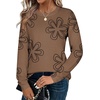 Zeagoo Sweaters for Women Fall Outfits Trendy 2026 Long Sleeve Shirts Bussiness Casual Knit Pullover Sweater Tops(Printed Khaki)