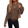 Zeagoo Sweaters for Women Fall Outfits Trendy 2026 Long Sleeve Shirts Bussiness Casual Knit Pullover Sweater Tops(Printed Khaki)
