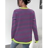Zeagoo Sweaters for Women Fall Outfits Trendy 2026 Long Sleeve Shirts Bussiness Casual Knit Pullover Sweater Tops(Striped Pink)