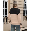Zeagoo Sweaters for Women Long Sleeve Tops Soft Knit Crew Neck Pullover Sweater Lightweight Crochet 2026 Fall Outfits(A Black-apricot)