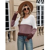 Zeagoo Sweaters for Women Long Sleeve Tops Soft Knit Crew Neck Pullover Sweater Lightweight Crochet 2026 Fall Outfits(A Colorblock 284)