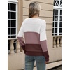 Zeagoo Sweaters for Women Long Sleeve Tops Soft Knit Crew Neck Pullover Sweater Lightweight Crochet 2026 Fall Outfits(A Colorblock 284)