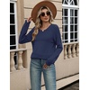 Zeagoo Sweaters for Women Long Sleeve Tops Soft Knit Crew Neck Pullover Sweater Lightweight Crochet 2026 Fall Outfits(A Dark Blue)