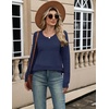 Zeagoo Sweaters for Women Long Sleeve Tops Soft Knit Crew Neck Pullover Sweater Lightweight Crochet 2026 Fall Outfits(A Dark Blue)