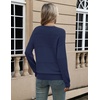 Zeagoo Sweaters for Women Long Sleeve Tops Soft Knit Crew Neck Pullover Sweater Lightweight Crochet 2026 Fall Outfits(A Dark Blue)