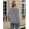 Zeagoo Sweaters for Women Long Sleeve Tops Soft Knit Crew Neck Pullover Sweater Lightweight Crochet 2026 Fall Outfits(A Grey)