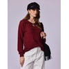 Zeagoo Sweaters for Women Long Sleeve Tops Soft Knit Crew Neck Pullover Sweater Lightweight Crochet 2026 Fall Outfits(A Wine Red)
