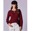 Zeagoo Sweaters for Women Long Sleeve Tops Soft Knit Crew Neck Pullover Sweater Lightweight Crochet 2026 Fall Outfits(A Wine Red)