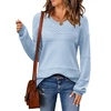 Zeagoo Sweaters for Women Long Sleeve Tops Soft Knit Crew Neck Pullover Sweater Lightweight Crochet 2026 Fall Outfits(Aa Blue)
