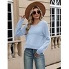 Zeagoo Sweaters for Women Long Sleeve Tops Soft Knit Crew Neck Pullover Sweater Lightweight Crochet 2026 Fall Outfits(Aa Blue)
