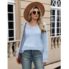 Zeagoo Sweaters for Women Long Sleeve Tops Soft Knit Crew Neck Pullover Sweater Lightweight Crochet 2026 Fall Outfits(Aa Blue)