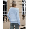 Zeagoo Sweaters for Women Long Sleeve Tops Soft Knit Crew Neck Pullover Sweater Lightweight Crochet 2026 Fall Outfits(Aa Blue)