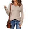 Zeagoo Sweaters for Women Long Sleeve Tops Soft Knit Crew Neck Pullover Sweater Lightweight Crochet 2026 Fall Outfits(Apricot)