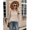 Zeagoo Sweaters for Women Long Sleeve Tops Soft Knit Crew Neck Pullover Sweater Lightweight Crochet 2026 Fall Outfits(Apricot)