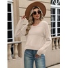 Zeagoo Sweaters for Women Long Sleeve Tops Soft Knit Crew Neck Pullover Sweater Lightweight Crochet 2026 Fall Outfits(Apricot)