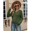 Zeagoo Sweaters for Women Long Sleeve Tops Soft Knit Crew Neck Pullover Sweater Lightweight Crochet 2026 Fall Outfits(Army Green)