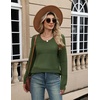Zeagoo Sweaters for Women Long Sleeve Tops Soft Knit Crew Neck Pullover Sweater Lightweight Crochet 2026 Fall Outfits(Army Green)